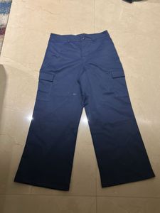 Off Duty Wide Leg Navy Cargo Pants