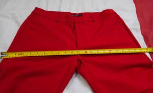 Stradivarius Vibrant Red Trousers