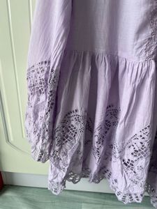 Lavender Embroidered Peasant Tunic Top