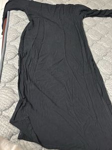 Elegant Black Kurta with Embellished Neckline