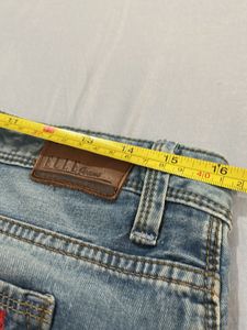 ELLE Distressed Blue Jeans with Paint Splatter