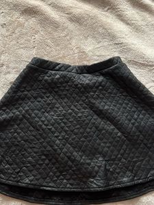Quilted Black Mini Skirt
