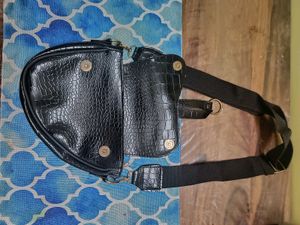 Black Croc Embossed Crossbody Bag