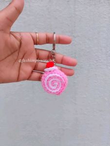 Handmade Crochet Swiss Roll Keychain