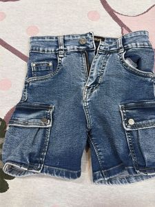 Blue Denim Cargo Shorts
