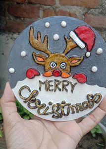 Handmade Merry Christmas Reindeer Decor