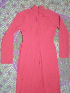 Red Kurta with Yellow Floral Embroidery