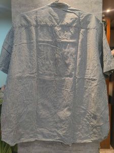 Marks and Spencers Men's Striped Band Collar Shirt