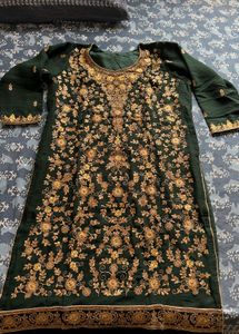 Elegant Green Embroidered Kurta set