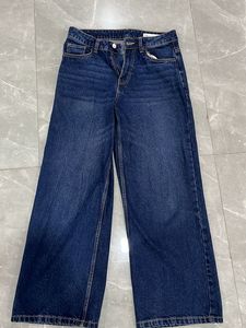 Stylish Wide Leg Dark Wash Jeans
