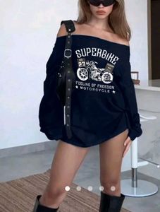 savana Off Shoulder "Superbike" Graphic Top