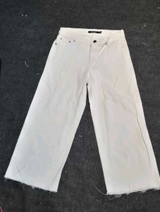 Authentic Ralph Lauren White Wide-Leg Raw