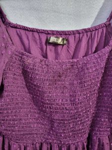 Purple Tiered Midi Dress