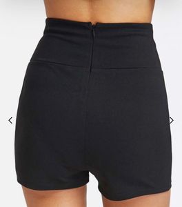 Lace-Up High-Waisted Black Shorts