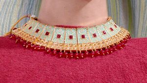 Exquisite Gold Plated Kundan Necklace Set