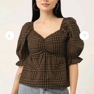 RUE COLLECTION PUFF SLEEVE SWEETHEART NECK TOP
