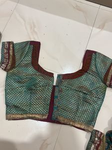 Elegant Teal &amp; Orange saree