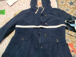 Navy Blue Hooded Jacket