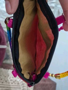 Embroidered Peacock Handbag