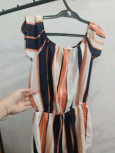 Striped Off-Shoulder Romper