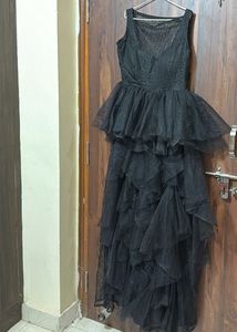 full length dress with frills