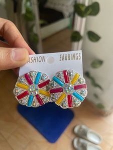 Silver Multi-colour Studs 🌈