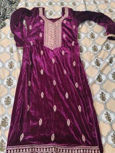 Elegant Velvet Kurta Set