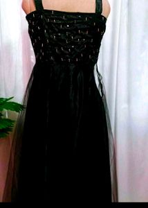 Elegant Black Embellished Evening Gown