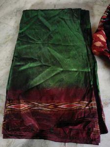 Green & Maroon Ombre Silk Saree