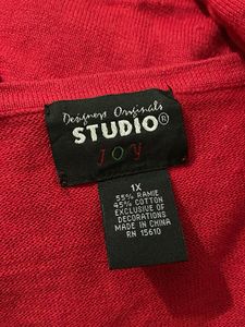 Vintage Festive Embellished Red Cardigan