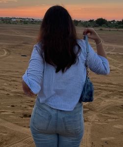 Viral Striped Blue Overshirt