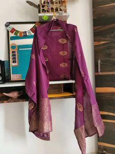 Elegant Purple Embroidered Suit