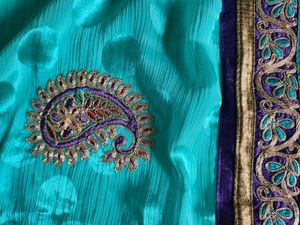 Diwali Offer!! Festive Green Zardosi Sari