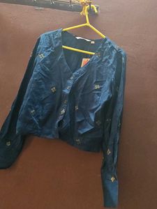 Women's Navy Blue Crop Top