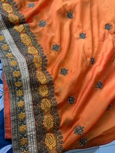 Partywear Orange saree with blouse