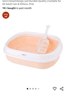 Pink Cat Litter Box with Scoop