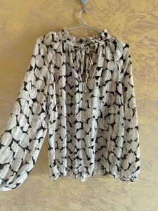 Chic Sheer Print Blouse