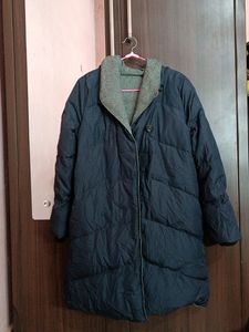 Navy Blue Puffer Coat ( Reversible)
