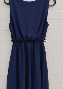 Chic Navy Blue Sleeveless Dress