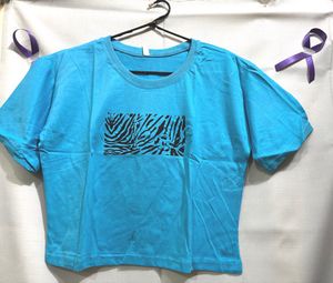 Blue T-Shirt with Zebra Print