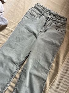 Grey Wide Leg Jeans