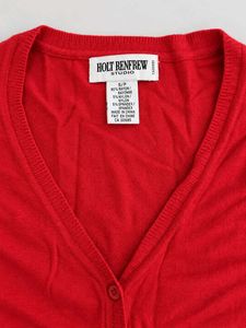 Classic Red V-Neck Cardigan