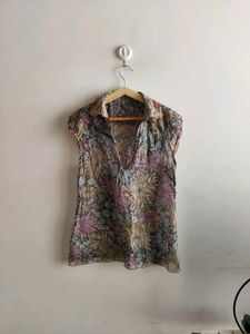 Massimo Dutti luxury 100% silk top