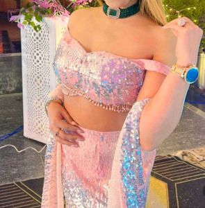 designer hot Sparkling Sequin Lehenga Choli Set
