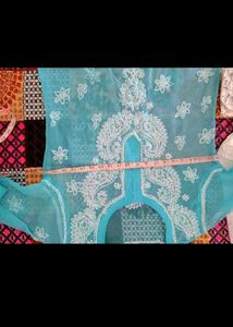 Blue Chikankari Kurti with inner