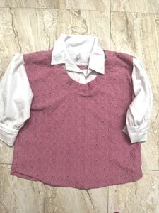 Chic Pink Knit Vest