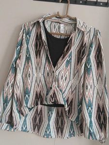 Geometric Print Blouse Fresh Ps Stock clearnece