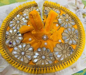 Laddu Gopal Fancy Dress Fabric Velvet Colour Yello