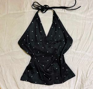 Polka Dot Halter Neck Top