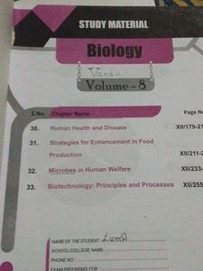 Milestone Biology Study Material - Class 12th